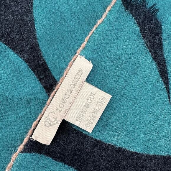 Lovat & Green Extra Large Hand Dyed Soft Three Season Wool Scarf Wrap Blue Leaf - Picture 4 of 5